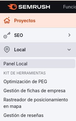 panel de seo local de semrush