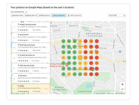 rank map tracker de semrush para seo local
